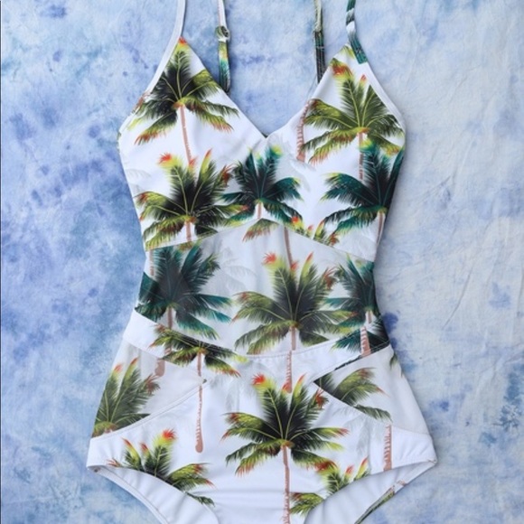 Other - Palm tree cut out one piece swimsuit